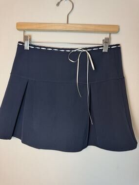 Pretty Garbage Navy Blue Women's Pleated Mini Skirt Sz S NEW